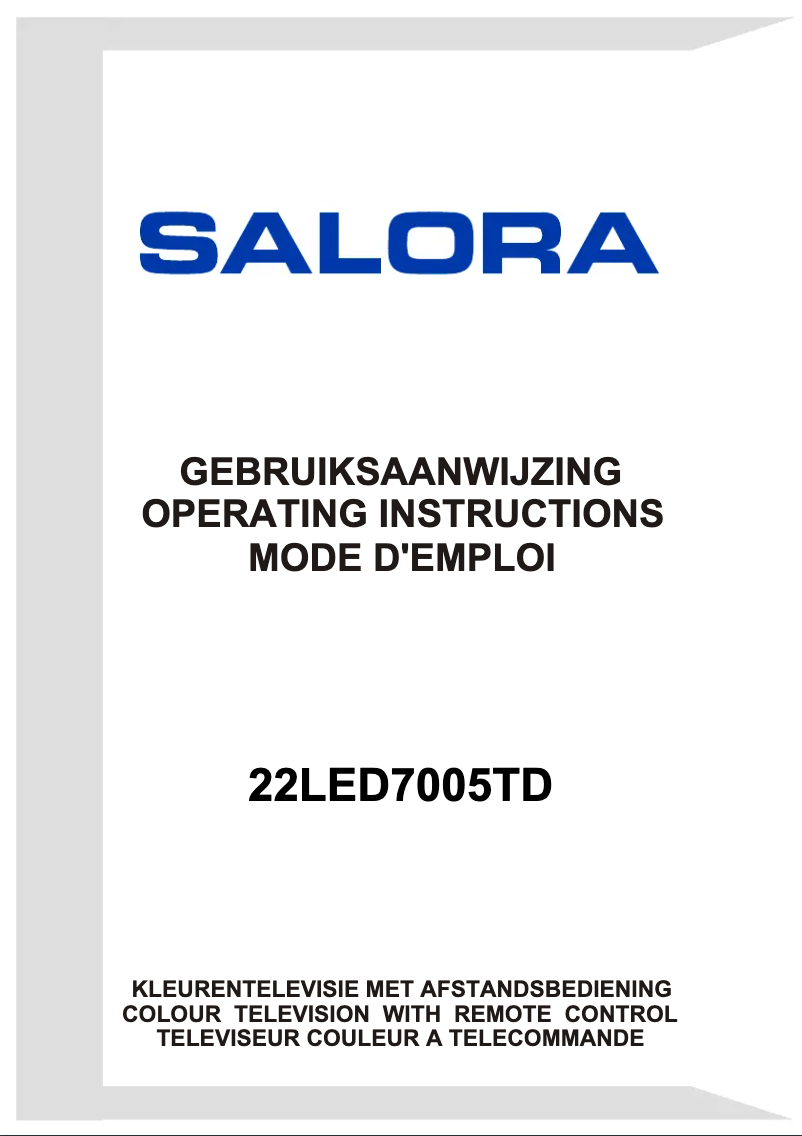 Page 1 de la notice Manuel utilisateur Salora 22LED7005TD