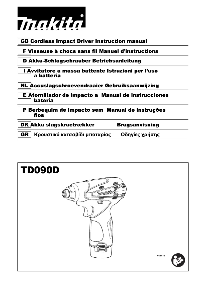 Page 1 de la notice Manuel utilisateur Makita TD090DWE