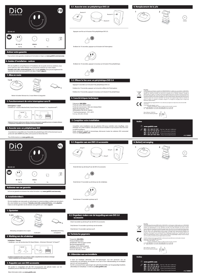 Page 1 de la notice Manuel utilisateur DiO ED-SW-10