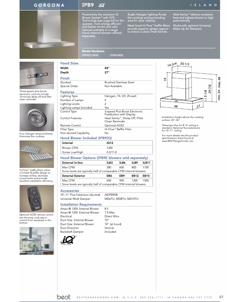 Page 1 de la notice Manuel utilisateur Best Gorgona IPB9IQT48SB