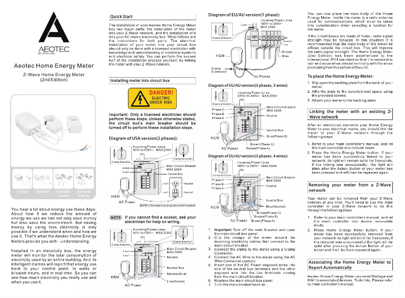 Page n°1 - Manuel utilisateur Aeon Labs Z-Wave