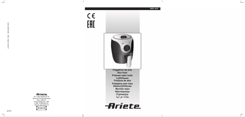 Page 1 de la notice Manuel utilisateur Ariete Airy Fryer mini 4615