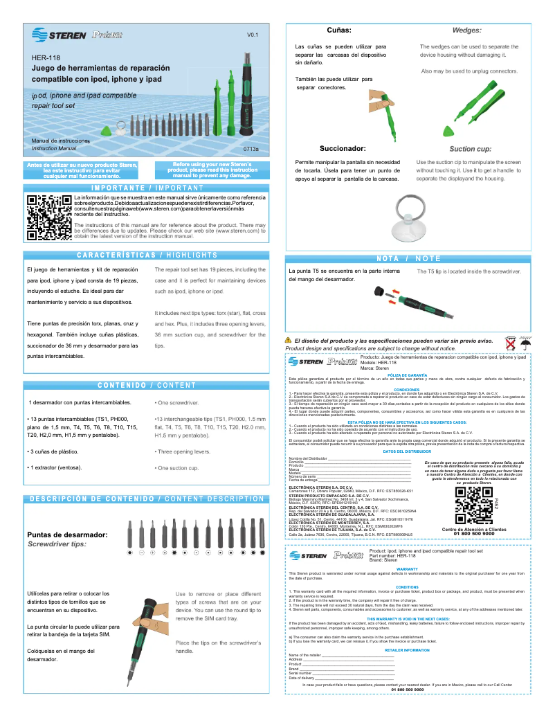 Page 1 de la notice Manuel utilisateur Steren HER-118