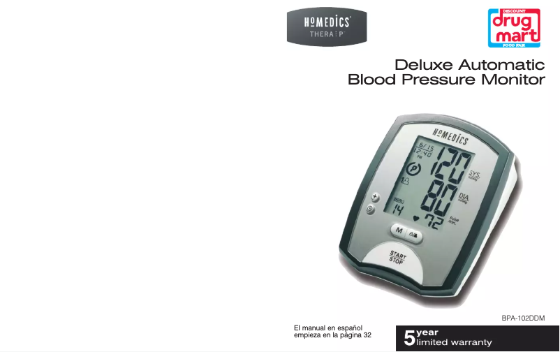 Page n°1 - Manuel utilisateur Homedics BPA-102DDM