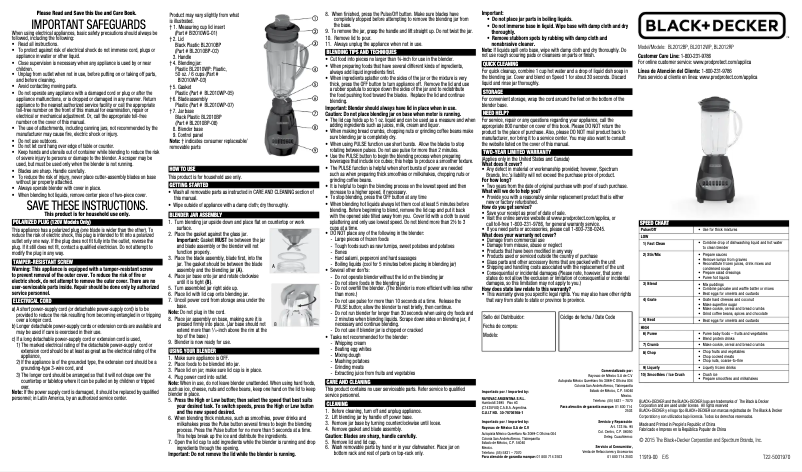 Imagen de la primera página del manual del dispositivo BL2012BP