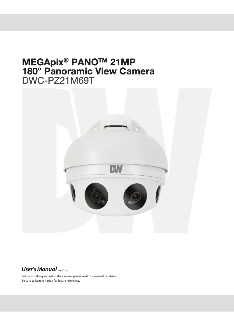Image de la première page du manuel de l'appareil MegaPix Pano DWC-PZ21M69T