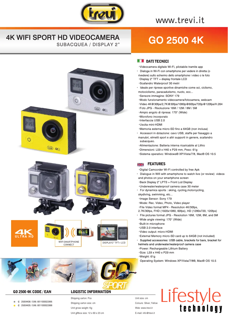 Page 1 of the manual User Manual Trevi GO 2500 4K