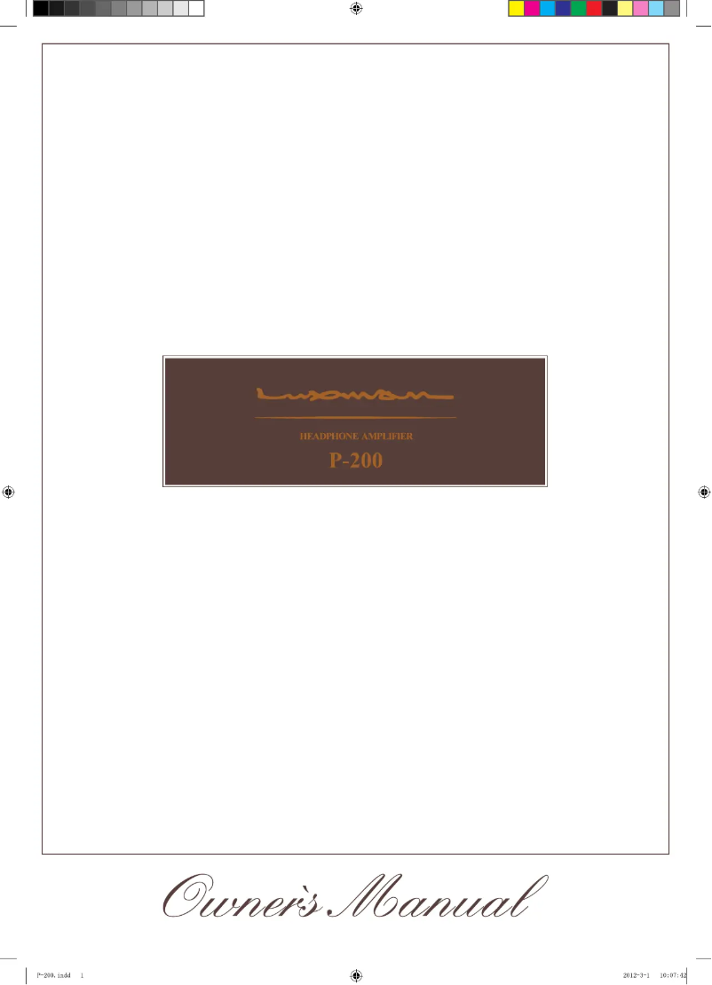 Page n°1 - Manuel utilisateur Luxman P-200