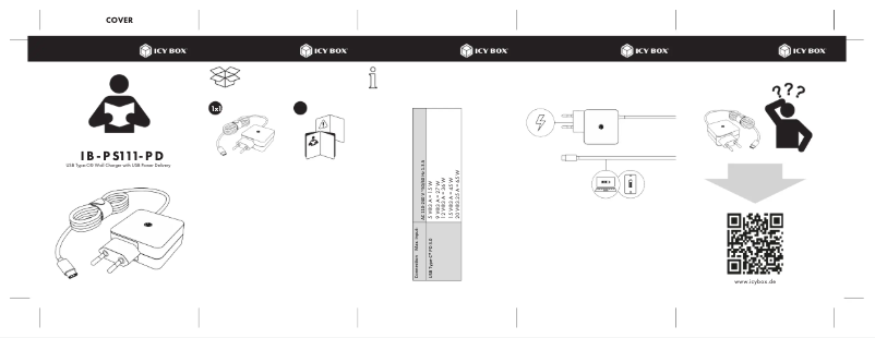Page 1 de la notice Manuel utilisateur Icy Box IB-PS111-PD