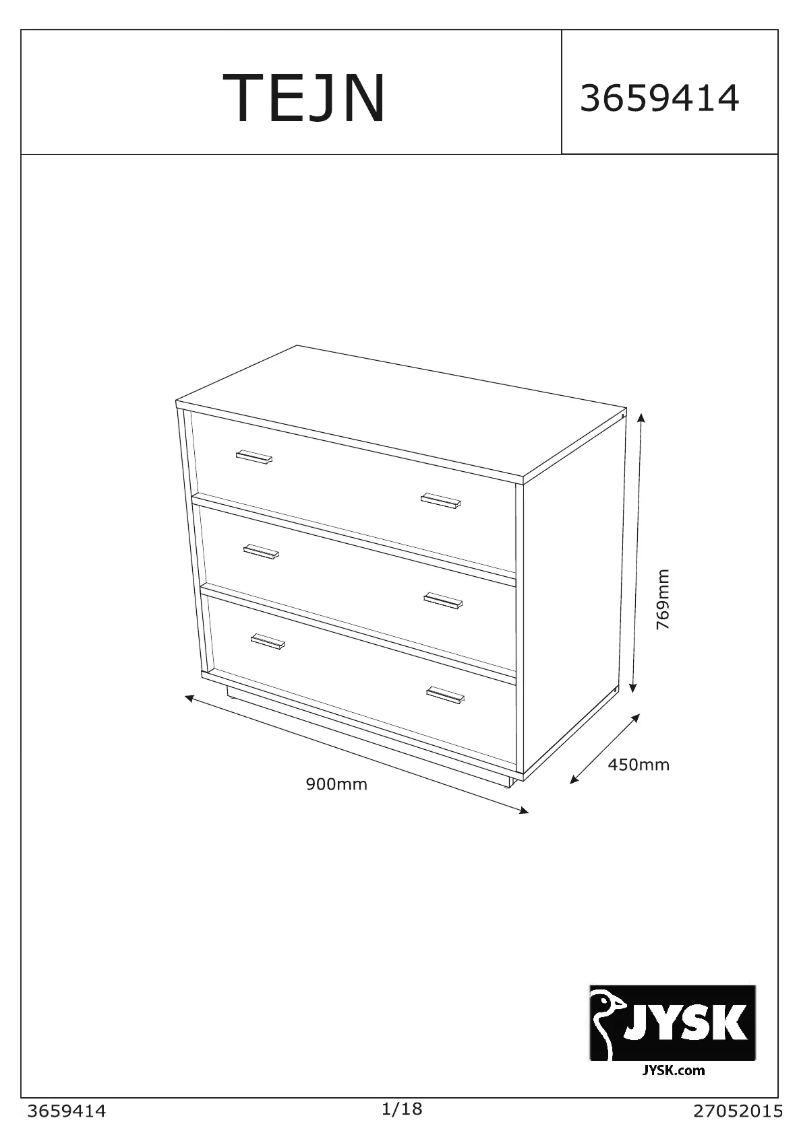Image de la première page du manuel de l'appareil Tejn (90x77x45)