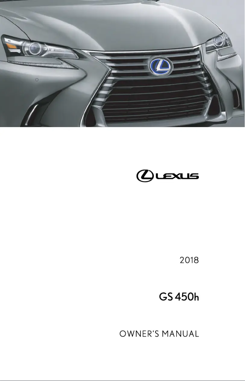 Image de la première page du manuel de l'appareil GS 450h (2018)