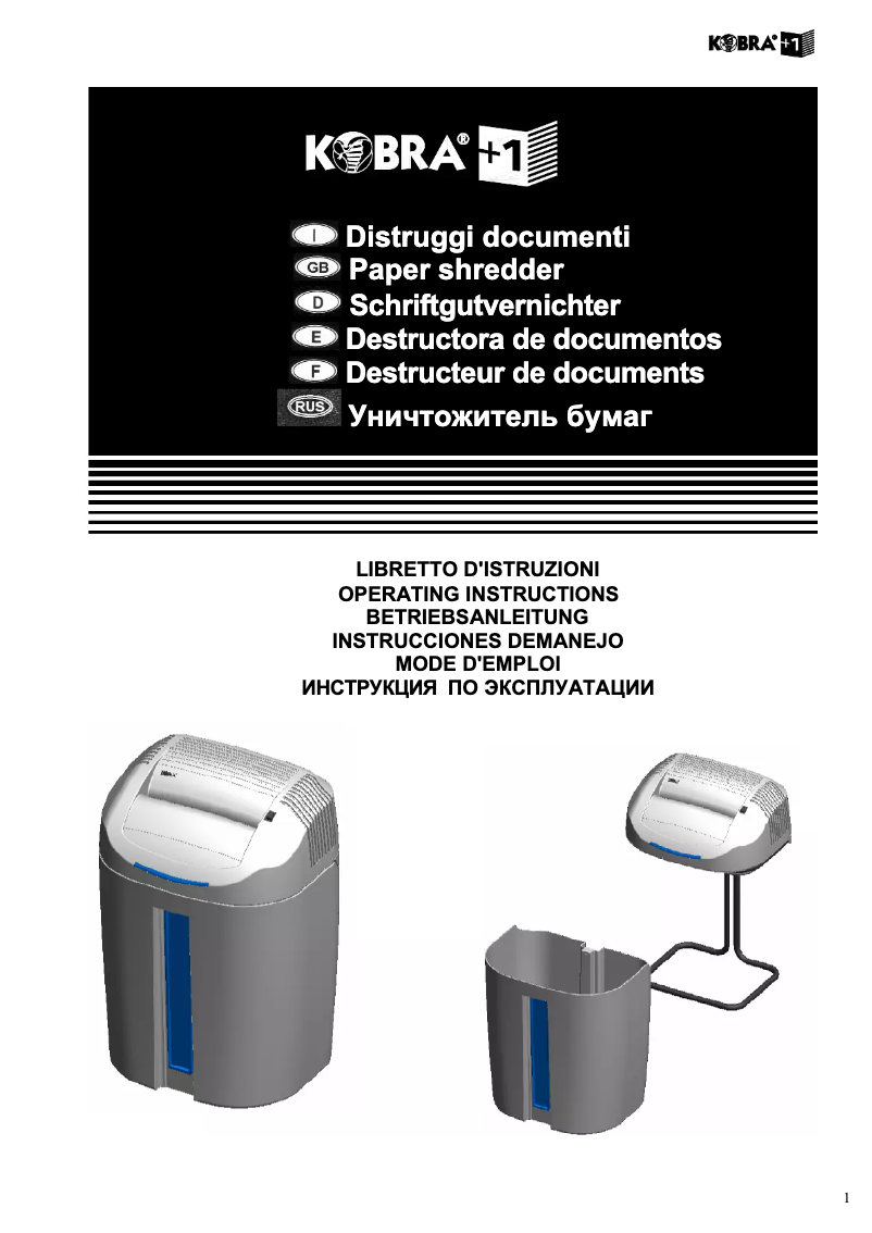 Page n°1 - Manuel utilisateur Kobra +1 CC4
