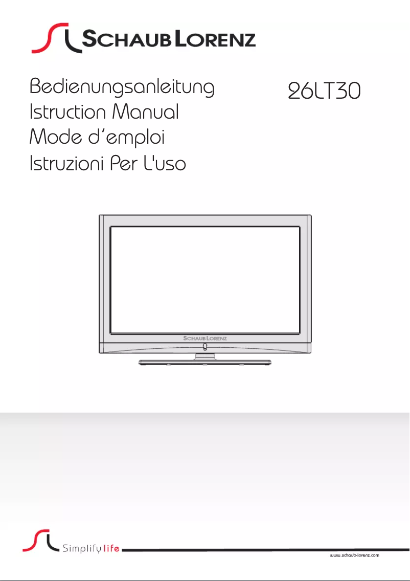 Page 1 de la notice Manuel utilisateur Schaub Lorenz 26LT30