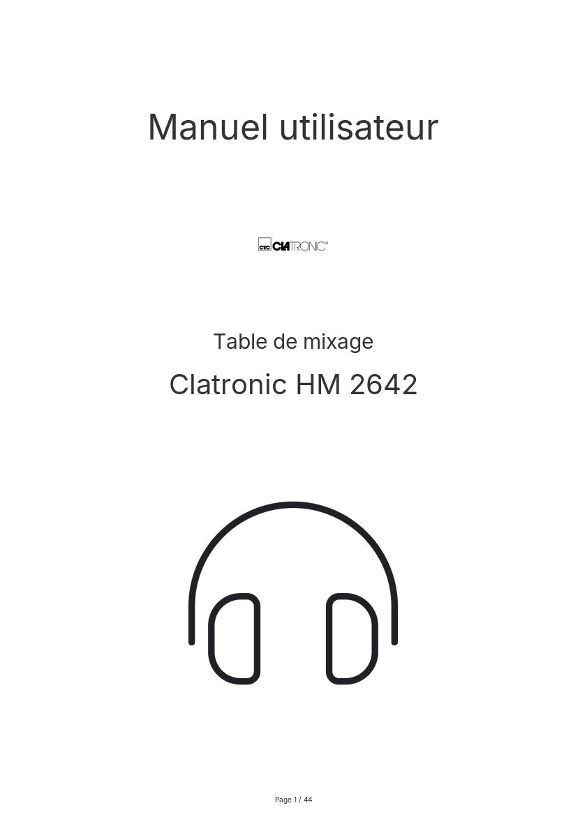 Image de la première page du manuel de l'appareil HM 2642