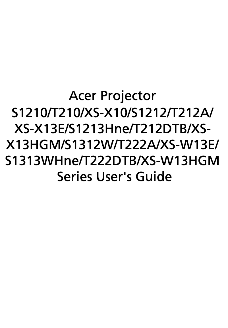Página 1 del manual Manual de usuario Acer S1212