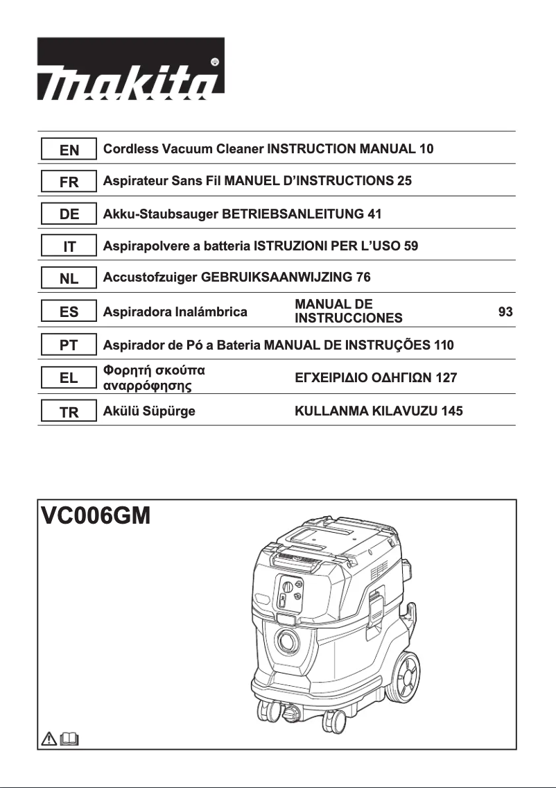 Page 1 de la notice Manuel utilisateur Makita VC006GM