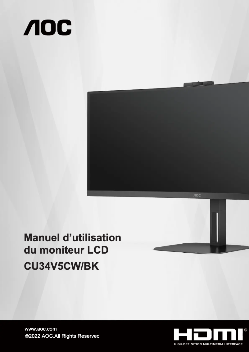 Page n°1 - Manuel utilisateur AOC CU34V5CW