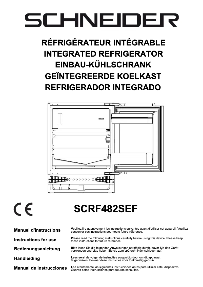 Page 1 de la notice Manuel utilisateur Schneider SCRF482SEF