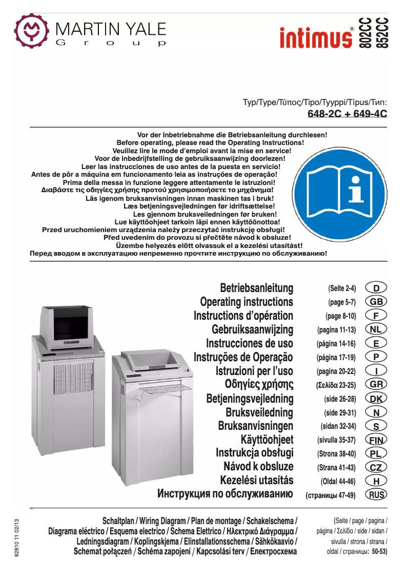 Page n°1 - Manuel utilisateur Intimus Pro 802 CC