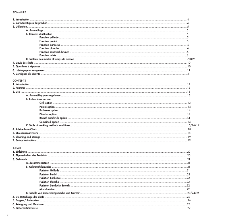 Page 1 de la notice Manuel utilisateur Cuisinart GR4E