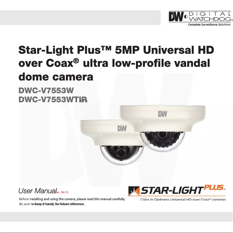Page 1 de la notice Manuel utilisateur Digital Watchdog Star-Light Plus DWC-V7553W