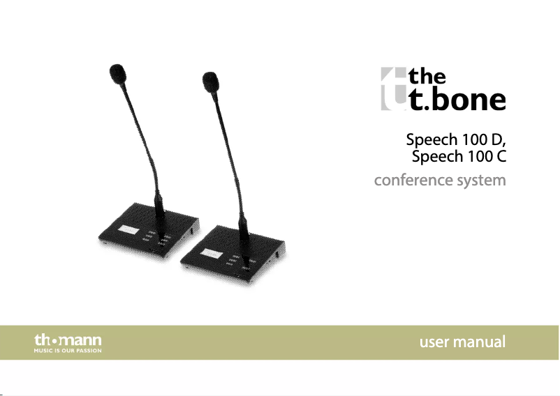Page 1 de la notice Manuel utilisateur the t.bone Speech 100 C