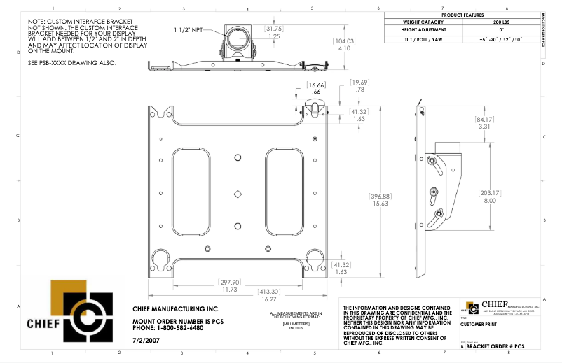 Página 1 del manual Manual de usuario Chief PCS2045