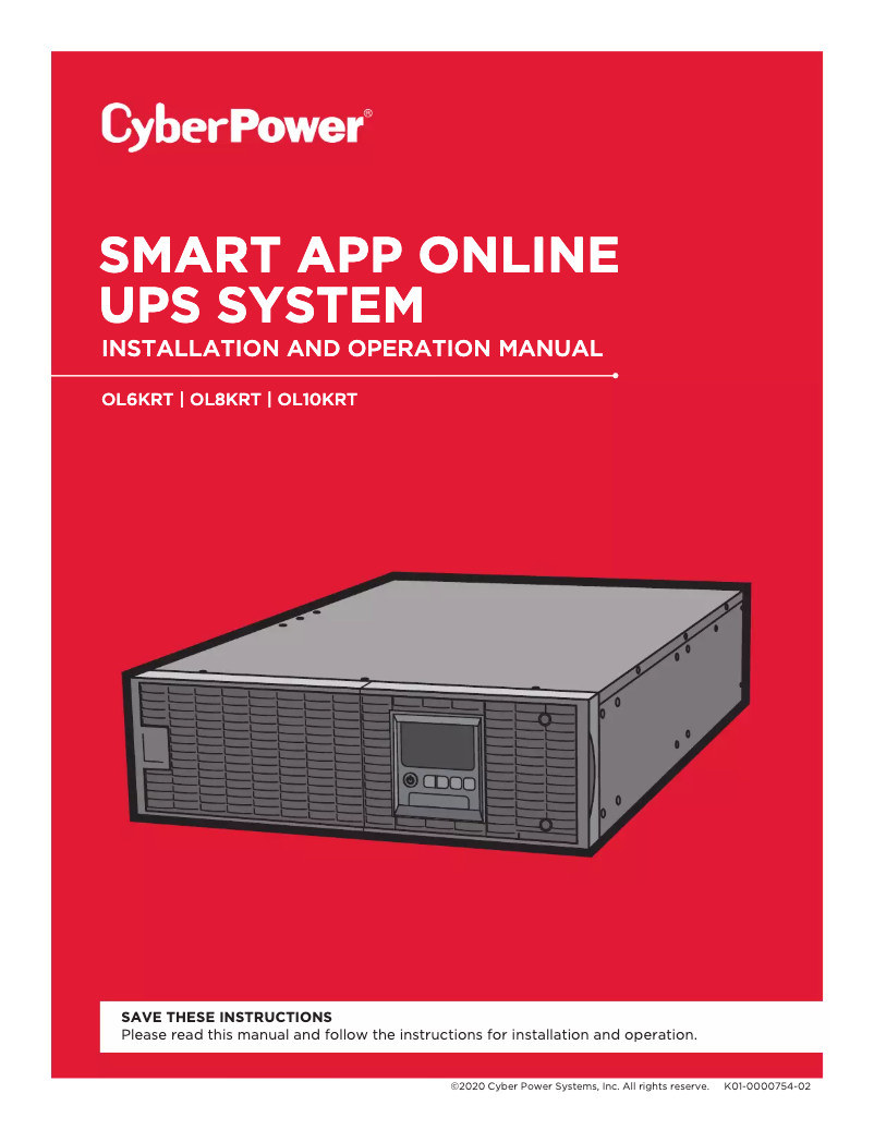 Imagen de la primera página del manual del dispositivo Smart App Online OL8KRT