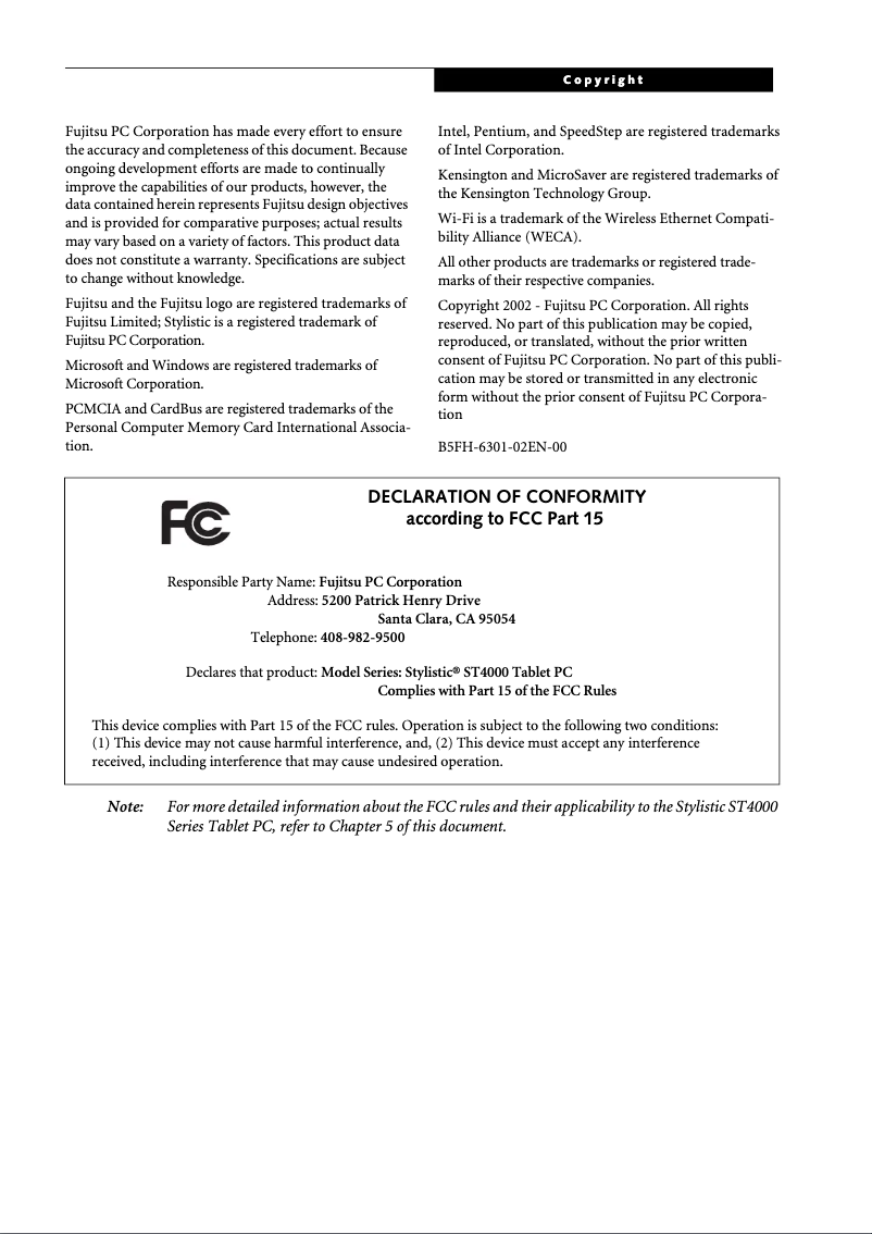 Page 1 de la notice Manuel utilisateur Fujitsu Stylistic ST4120P