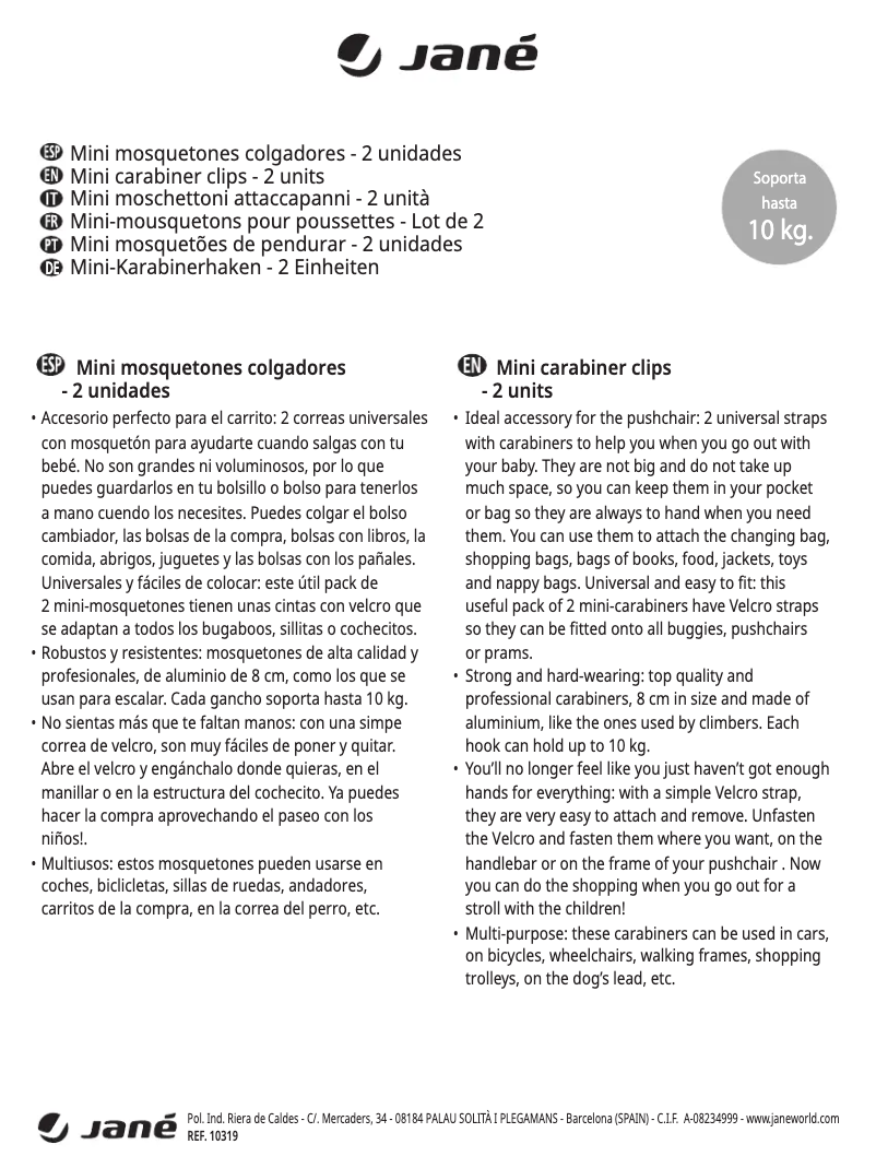 Page n°1 - Manuel utilisateur Jane Metal Hook