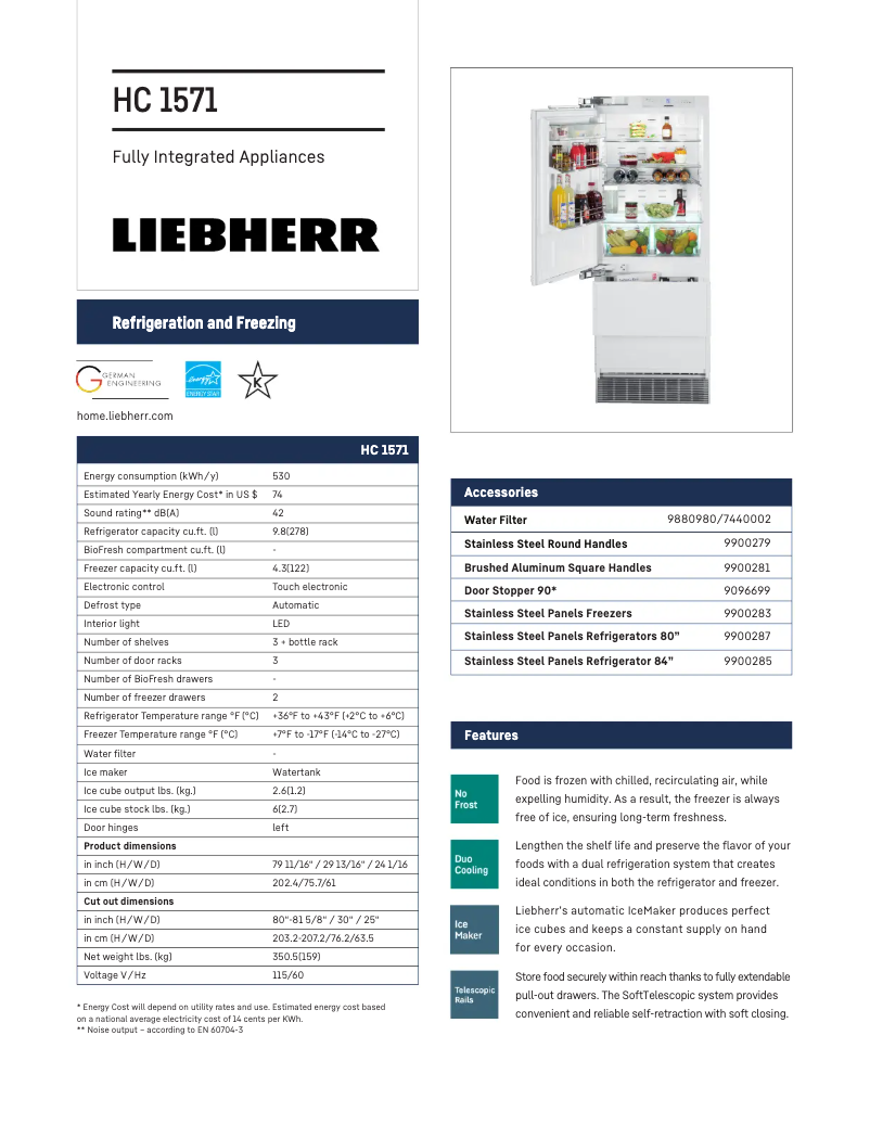 Page n°1 - Fiche technique Liebherr HC 1571