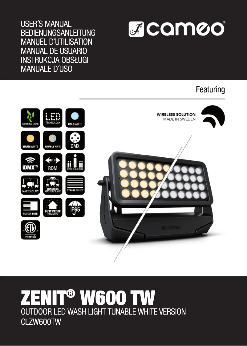 Page n°1 - Manuel utilisateur Cameo ZENIT W600 TW