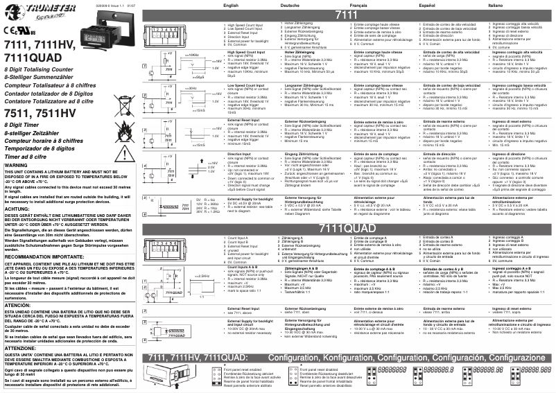 Page 1 de la notice Manuel utilisateur Trumeter 7111