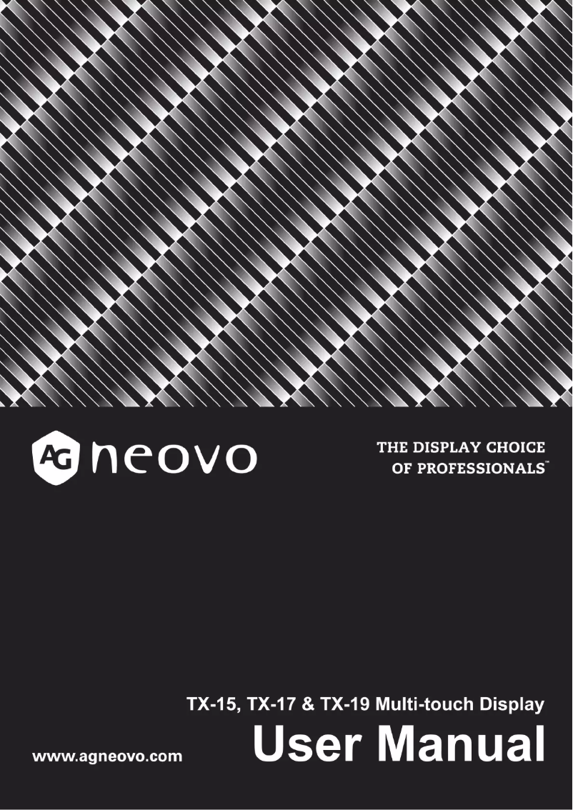 Page 1 de la notice Manuel utilisateur AG Neovo TX19