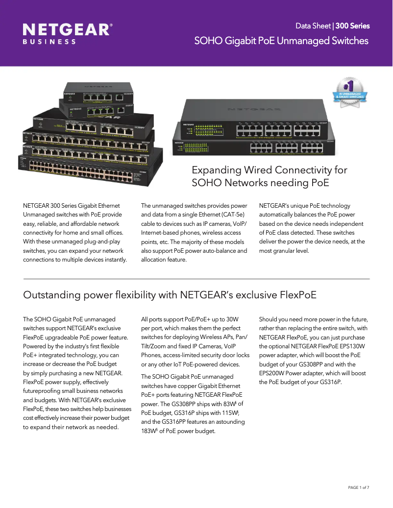 Page n°1 - Fiche technique Netgear GS348PP