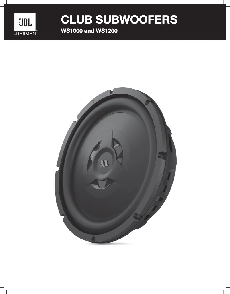 Image de la première page du manuel de l'appareil Club WS1000