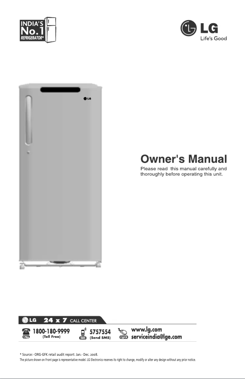 Page 1 de la notice Manuel utilisateur LG GL-285BM5