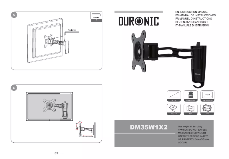 Page n°1 - Manuel utilisateur Duronic DM35W1X2