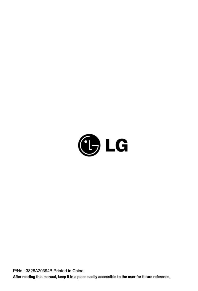 Page 1 de la notice Manuel utilisateur LG AMNH096BTG0