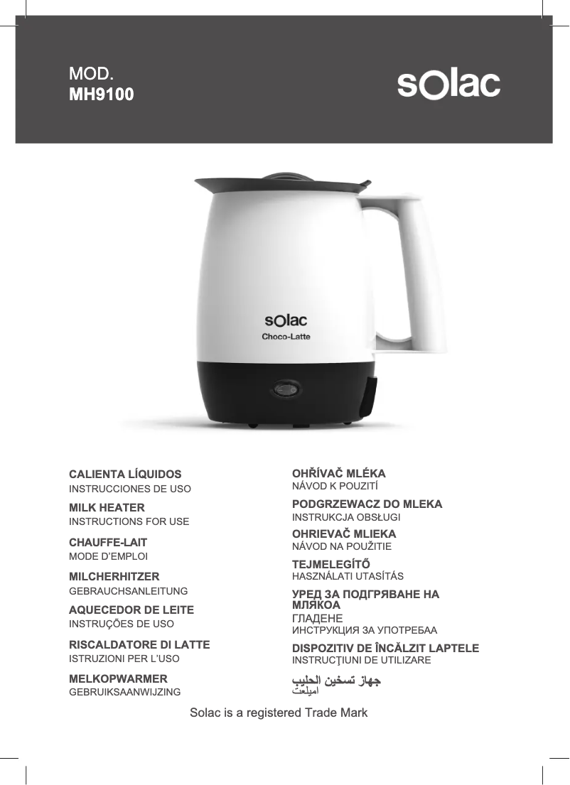 Image de la première page du manuel de l'appareil Choco-Latte MH9100