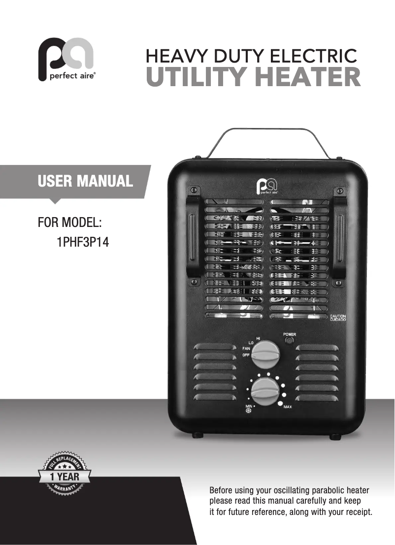 Page n°1 - Manuel utilisateur Perfect Aire 1PHF3P14