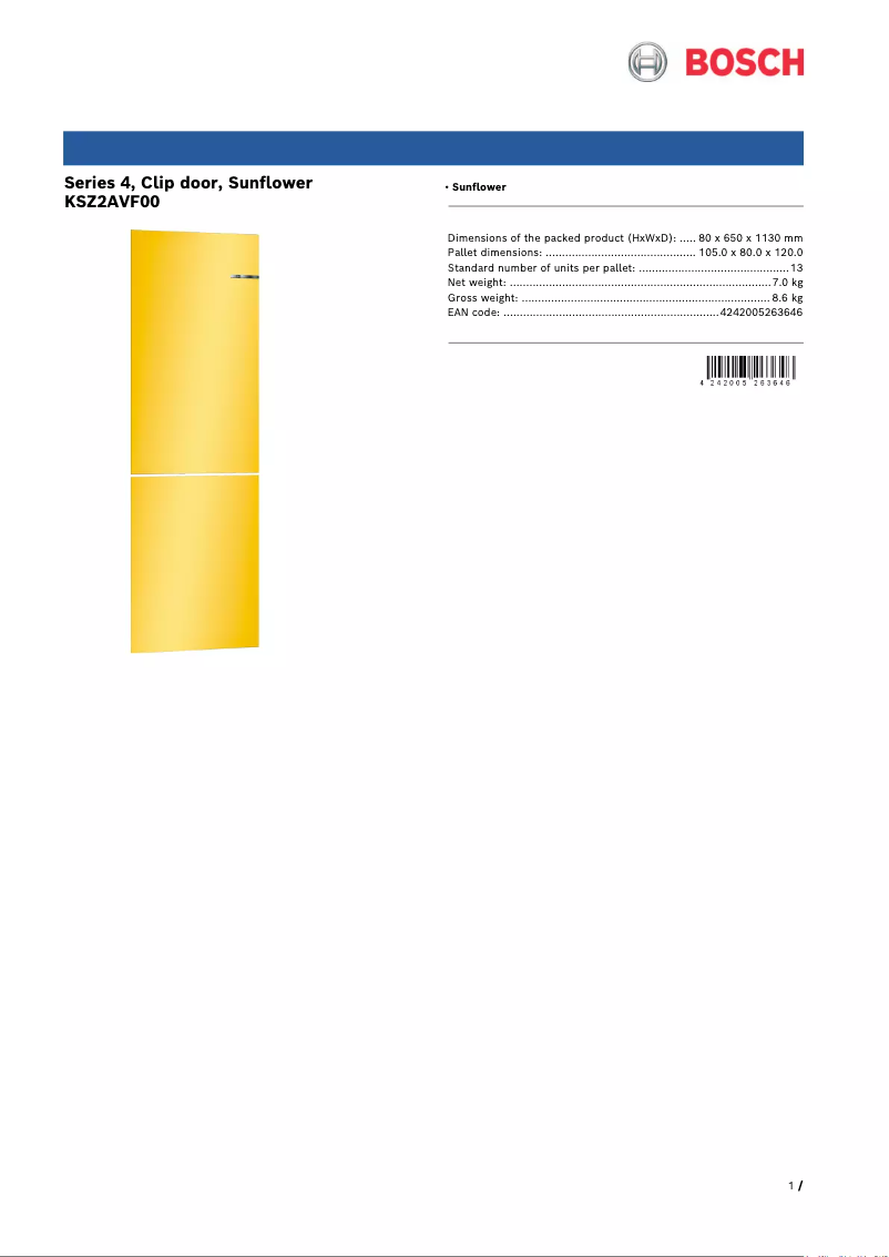 Image de la première page du manuel de l'appareil KSZ2AVF00