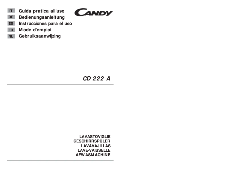 Page 1 de la notice Manuel utilisateur Candy CD 222 A