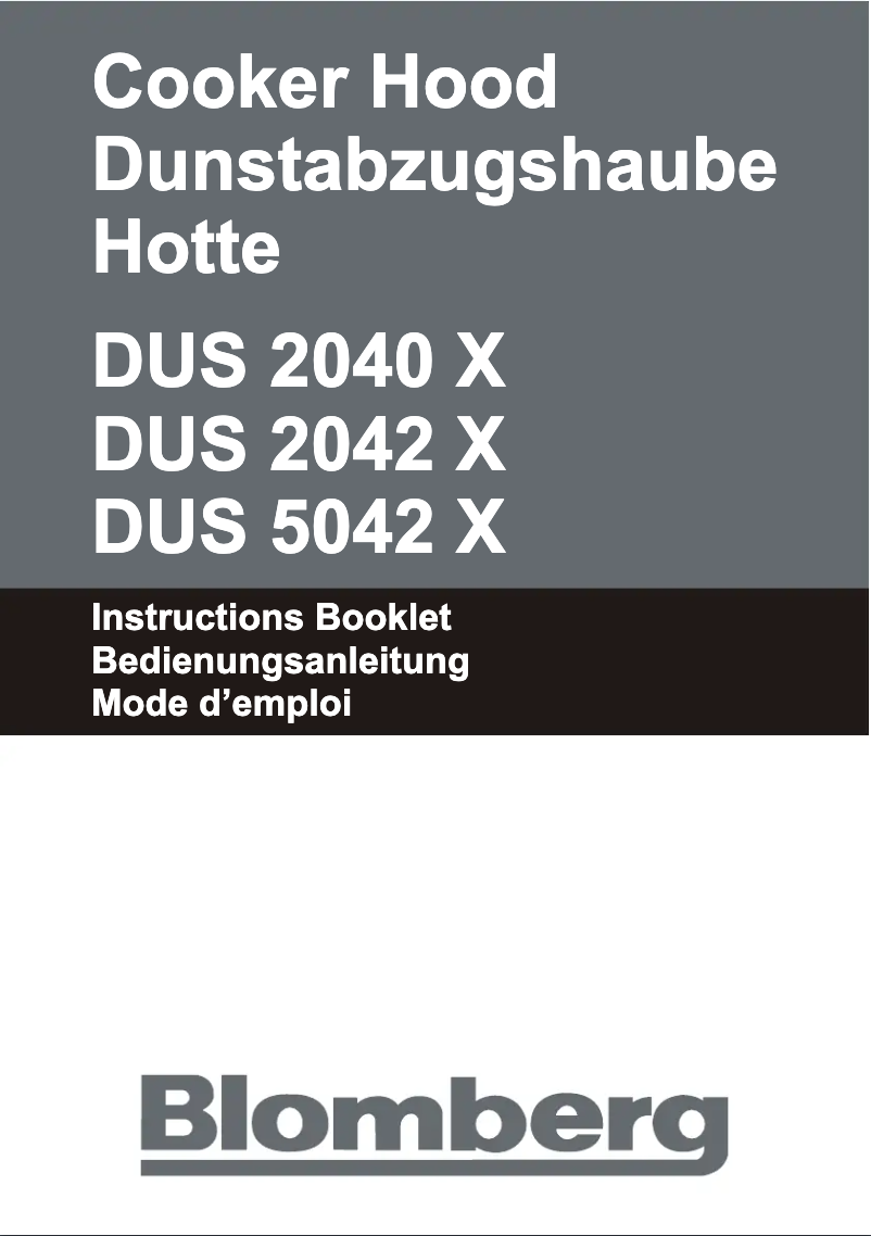 Page n°1 - Manuel utilisateur Blomberg DU S2040 X