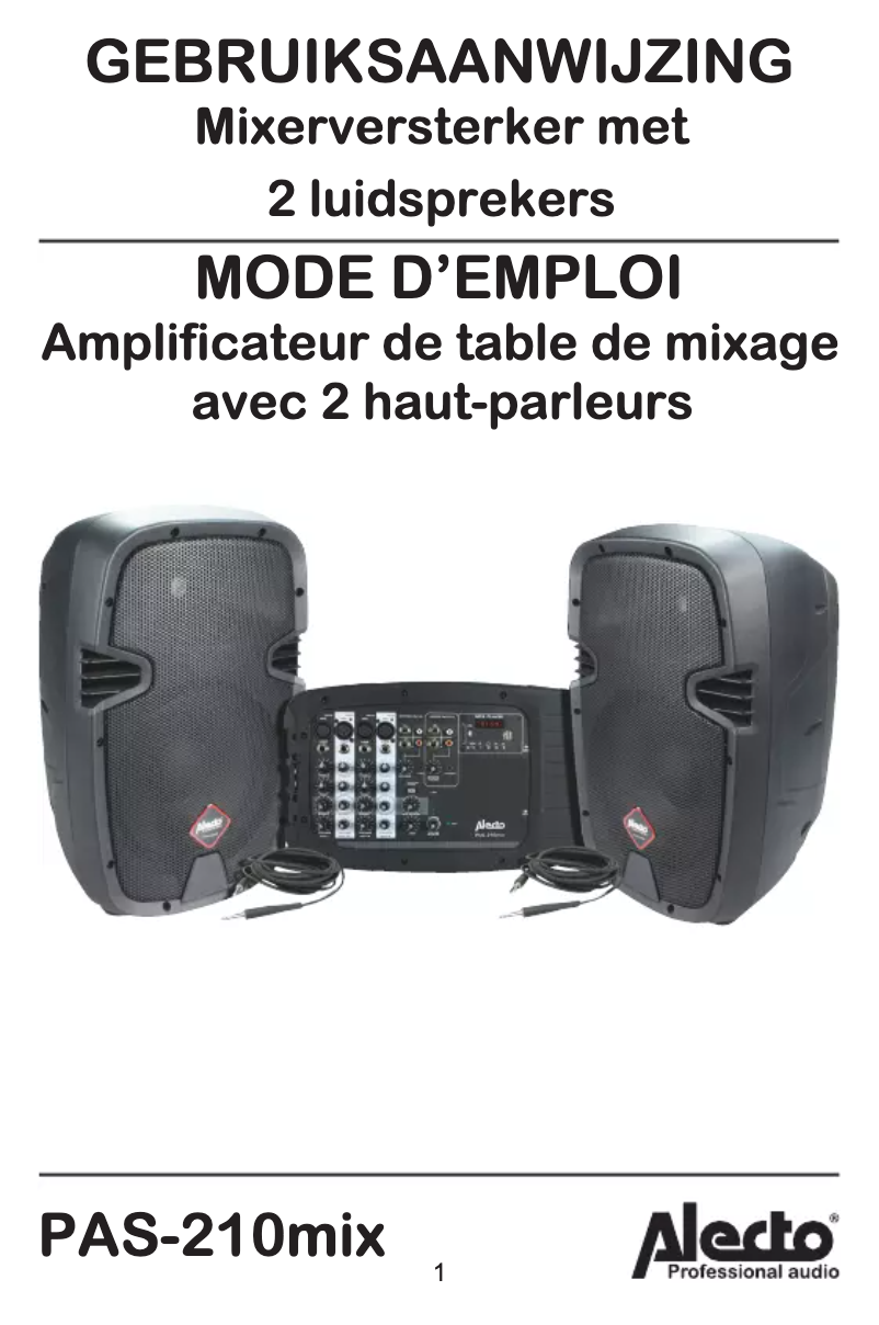 Page 1 de la notice Manuel utilisateur Alecto PAS-210mix