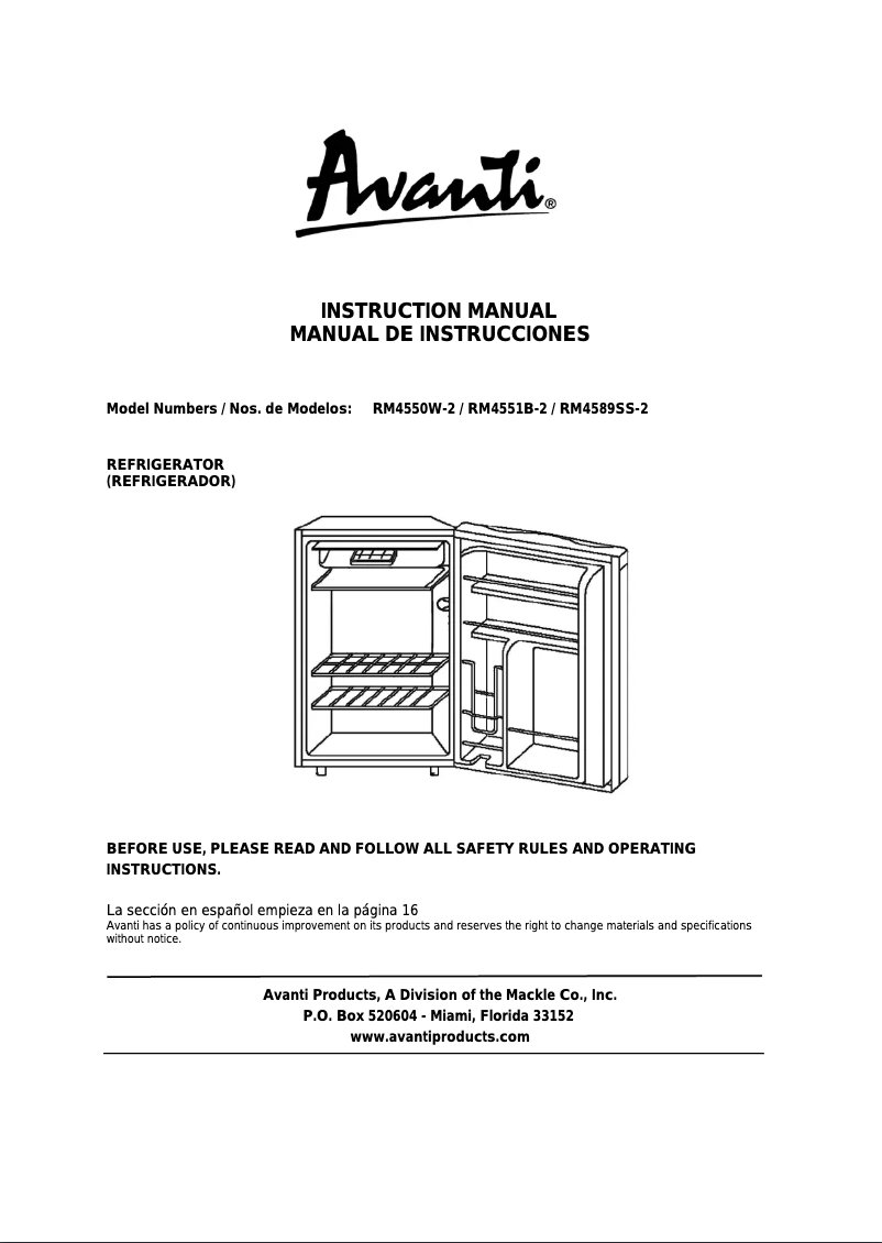 Image de la première page du manuel de l'appareil RM4550W-2