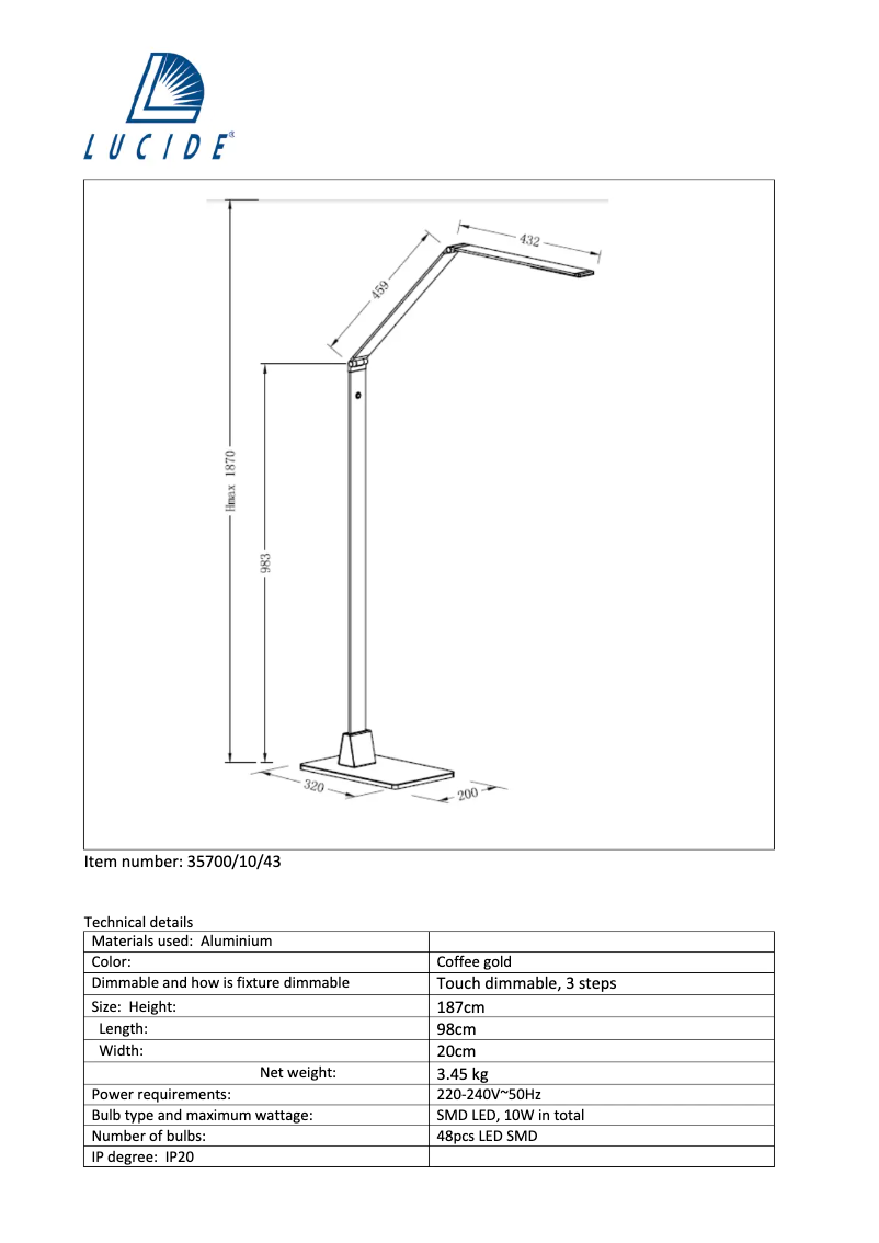 Página 1 del manual Manual de usuario Lucide Flatt 35700/10/43