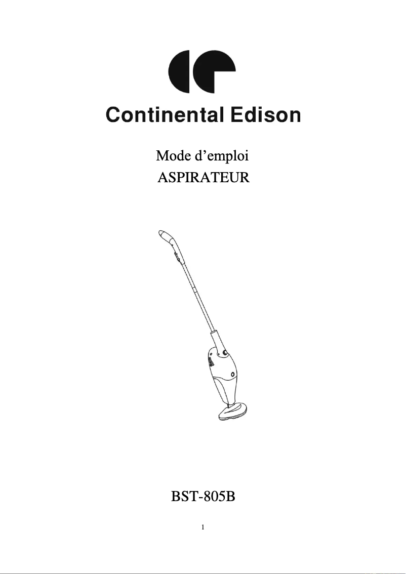 Página 1 del manual Manual de usuario Continental Edison CEBST805G