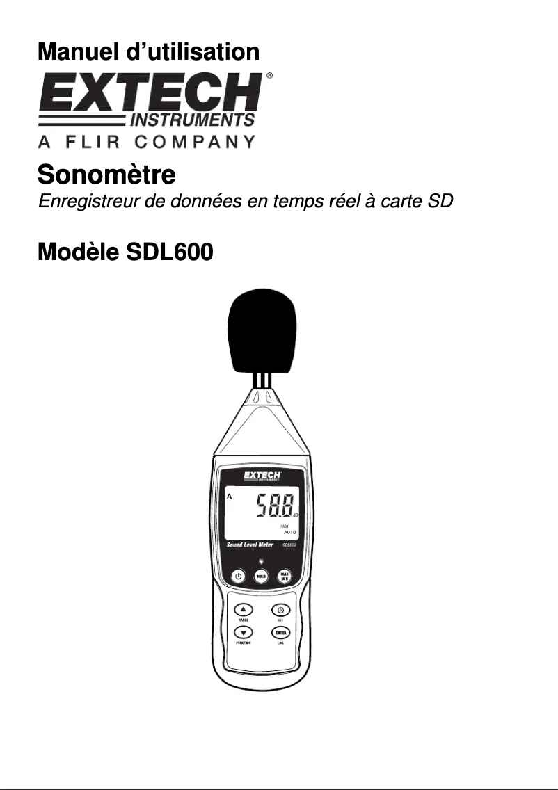 Image de la première page du manuel de l'appareil SDL600