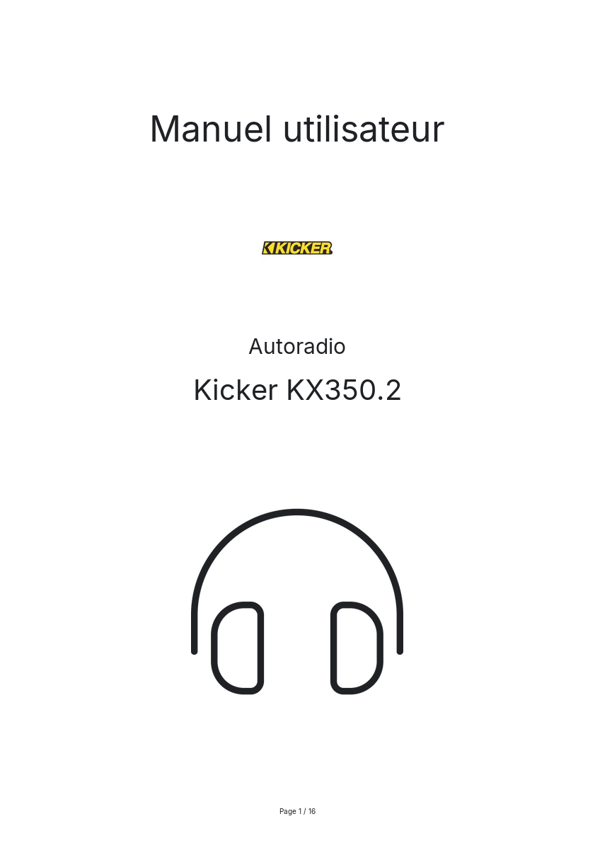 Image de la première page du manuel de l'appareil KX350.2